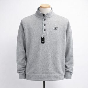 Johnnie-O Brevard Henley Sweater Mens L Gray Casual Golf Pullover Sweatshirt NEW